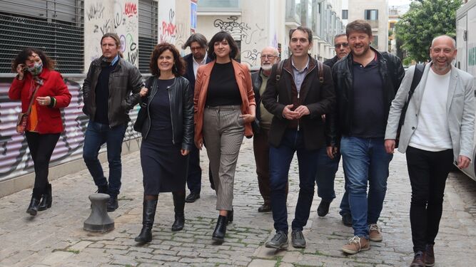 Los dirigentes de la izquierda andaluza, después de su primera reunión, hace varias semanas.